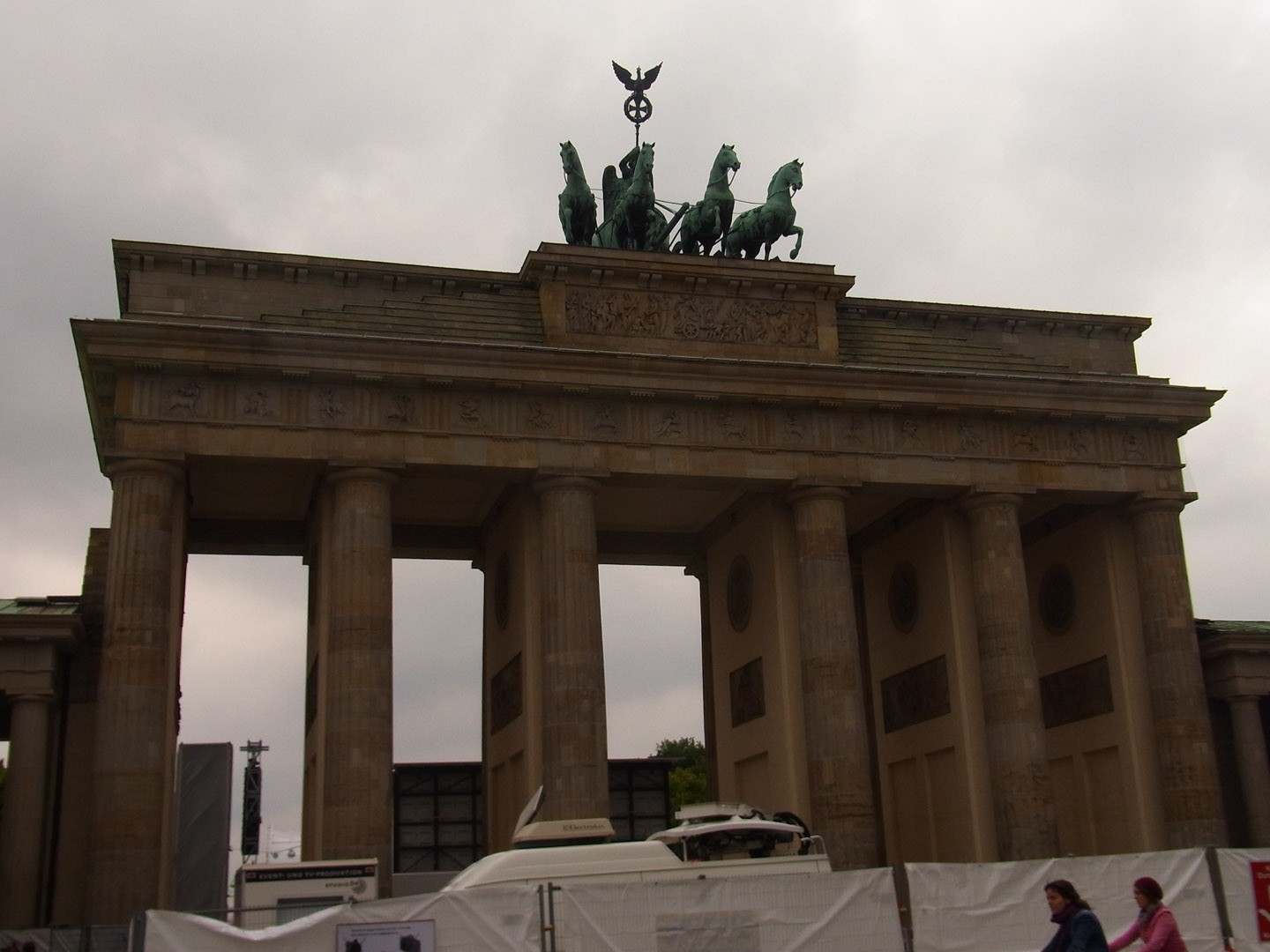 Brandenburg Gate shrouded for the main event of the European Cup Soccer