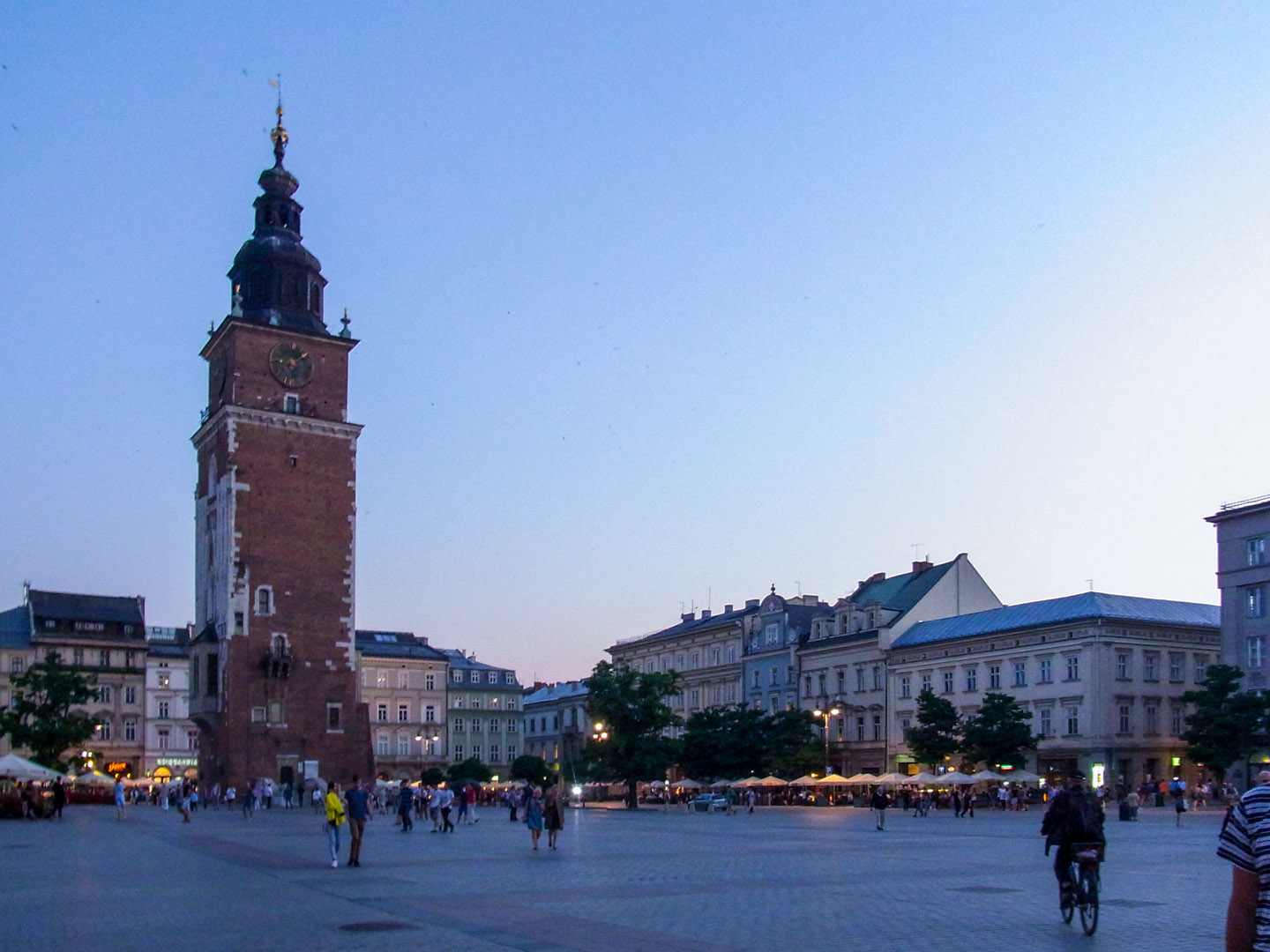 Rynek Główny (main town square) at Sunset