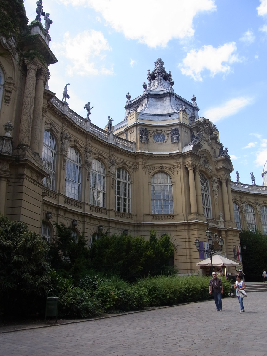 Vajdahunyad Castle in City Park, Budapest from the front
