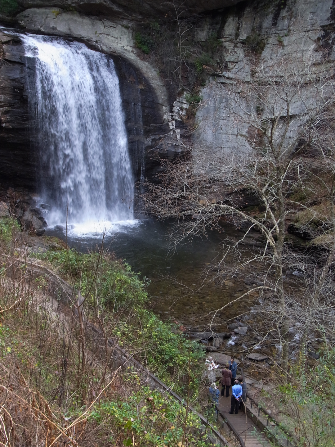 Looking Glass Falls - check out the bottom right, we stumbled across a wedding!