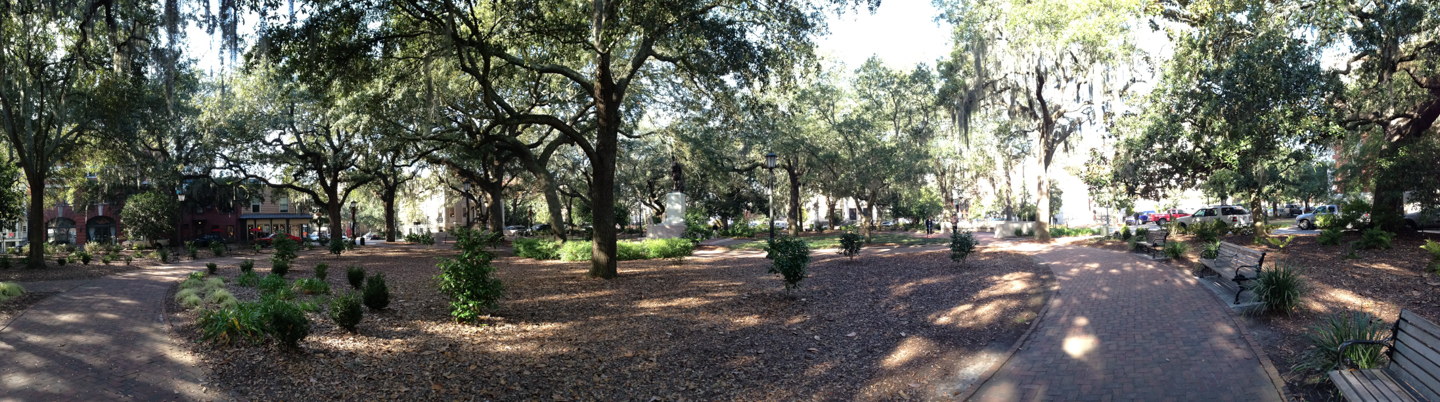 Savannah Downtown, Chippewa Square, most famous for its appearance in the movie Forrest Gump