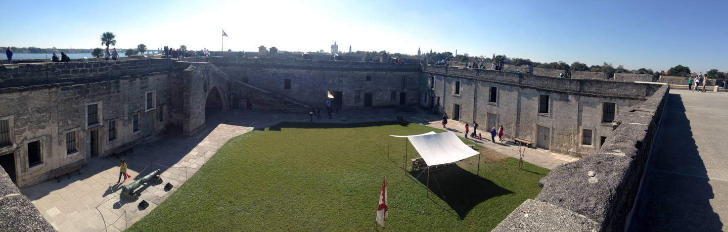 Within the fort at Castillo de San Marcos